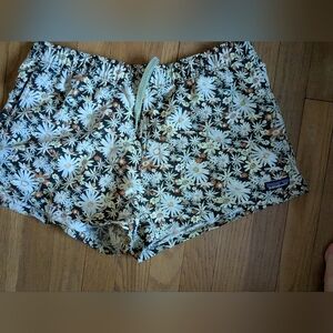 Patagonia Floral Athletic Shorts - Black and White